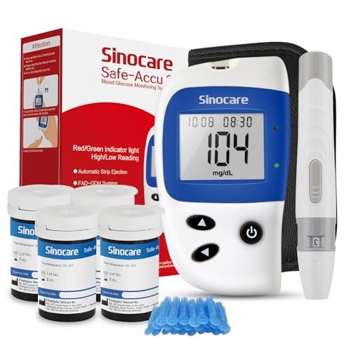sinocare Medidor de Glucosa en Sangre, Glucometro, Kit Medidor Azucar Sangre con 100 x...