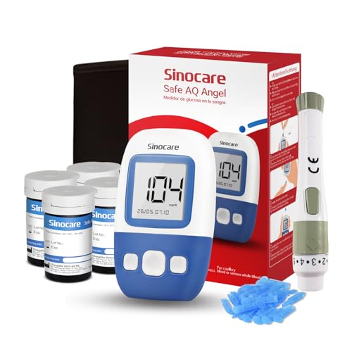 Sinocare Medidor Glucosa en Sangre, Glucómetro, Medidor Azucar Sangre 100 x Tiras Prueba...