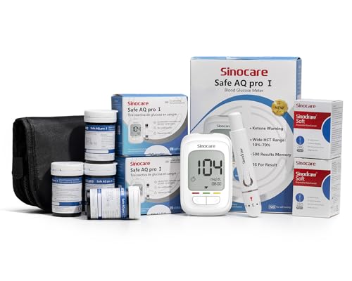 Medidor de Glucosa en Sangre Sinocare, glucómetro con 100 tiras de glucosa en sangre y...
