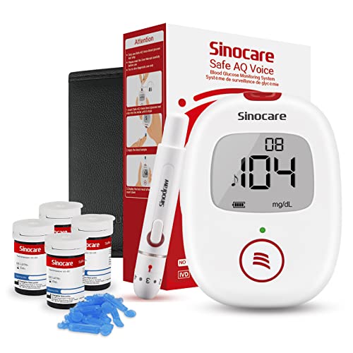 Sinocare Medidor de Glucosa en Sangre, Glucómetro, Kit Medidor Azucar Sangre 100 x Tiras...