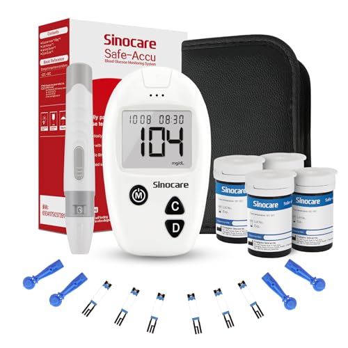 sinocare Medidor de Glucosa en Sangre, Glucometro, Kit Medidor Azucar Sangre con 100 x...