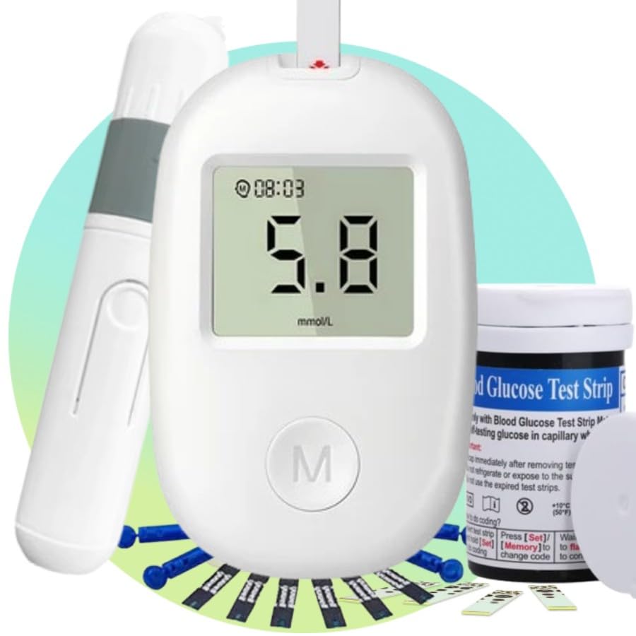 PHARMALUXE Medidor de Glucosa en Sangre, Glucometro, Medidor Glucosa con Tiras, 50x Tiras...