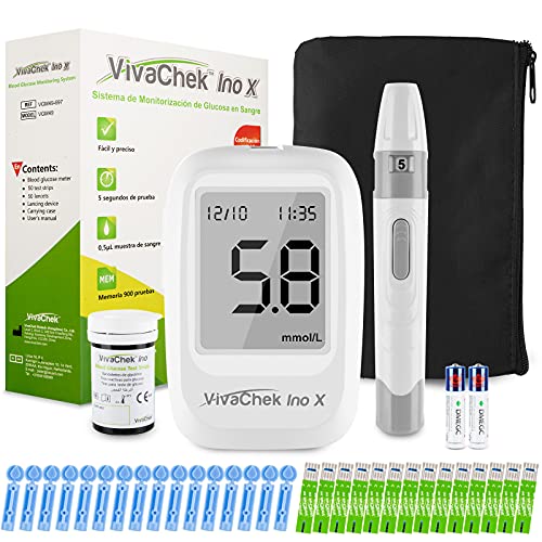 Medidor de glucosa en sangre, kit medidor azucar en sangre con tiras de prueba de glucosa...
